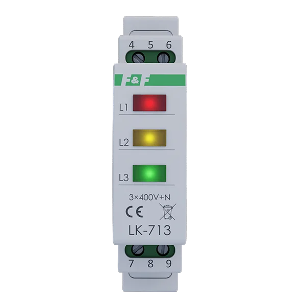Lampka sygnalizacyjna LED 3-fazowa 3x230V+N 3 kolory LK-713K