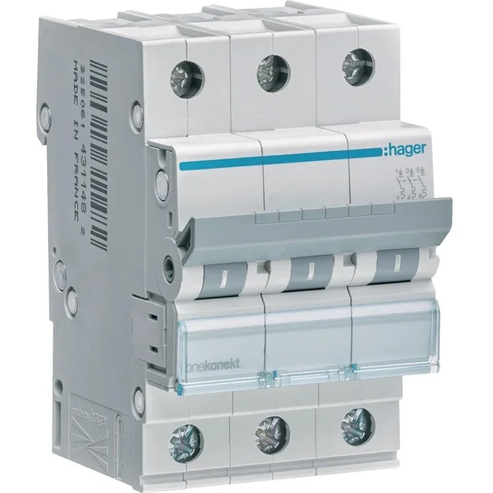 Wyłącznik nadprądowy Hager 3P C 10A 6kA AC MCN310E