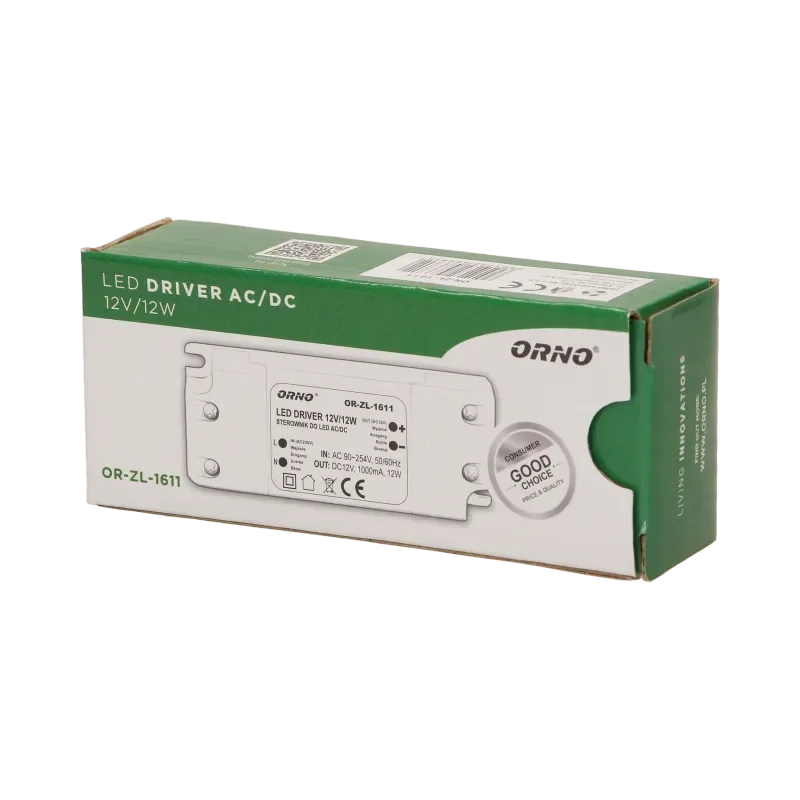 Zasilacz do LED AC/DC 12VDC 12W IP20