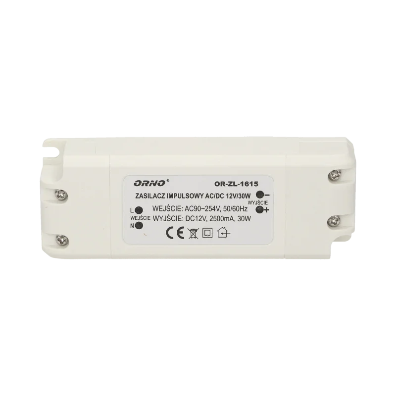 Zasilacz do LED 12VDC 30W, IP20, OR-ZL-1615
