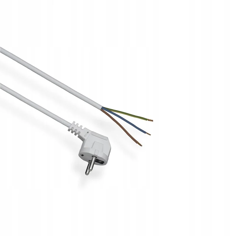 Przewód przyłączeniowy z wtyczką kątową b/u H05RR-F 2x1,5mm² 5m GUMA
