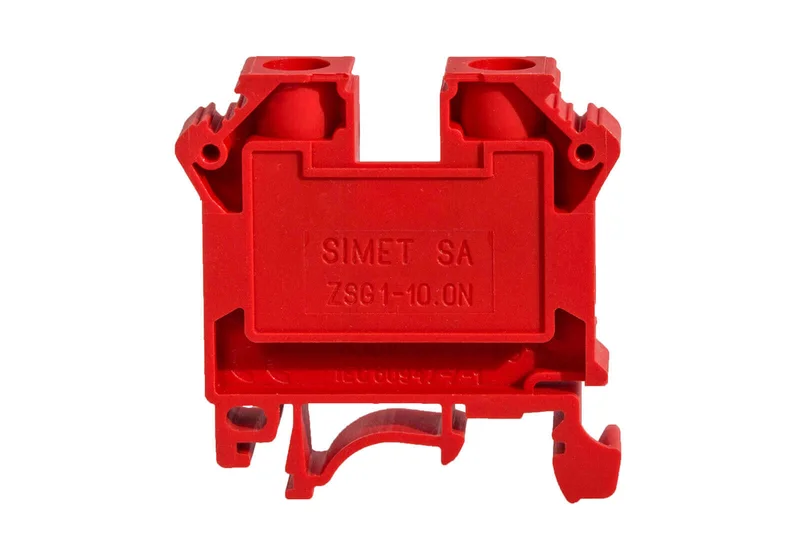 SIMET Złączka szynowa gwintowa ZSG1-10.0Nc 10mm² 1 tor czerwona, seria NOWA, na szynę TS 32/35
