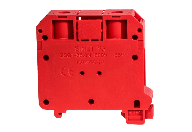 SIMET Złączka szynowa gwintowa ZSG1-35.0Nc, seria NOWA, 35,0 mm², TS 35, 1 tor, czerwony