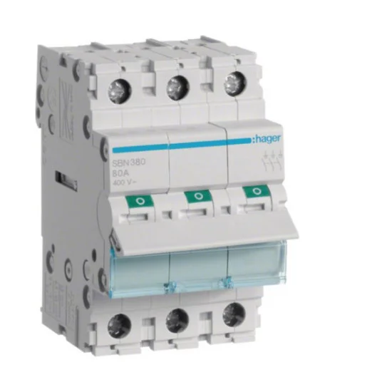 HAGER Modułowy rozłącznik izolacyjny 3P 80A SBN380