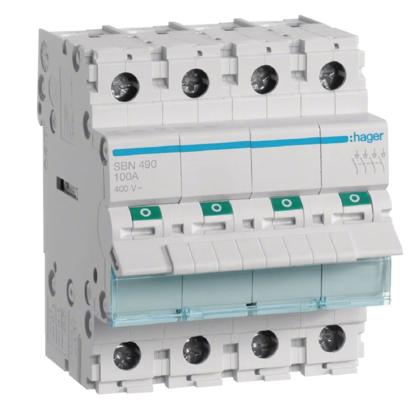 HAGER Modułowy rozłącznik izolacyjny 4P 100A SBN490