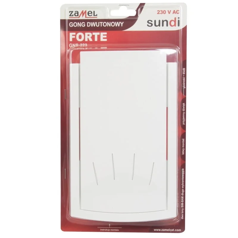ZAMEL FORTE Gong dwutonowy 230V biały GNS-223-BIA