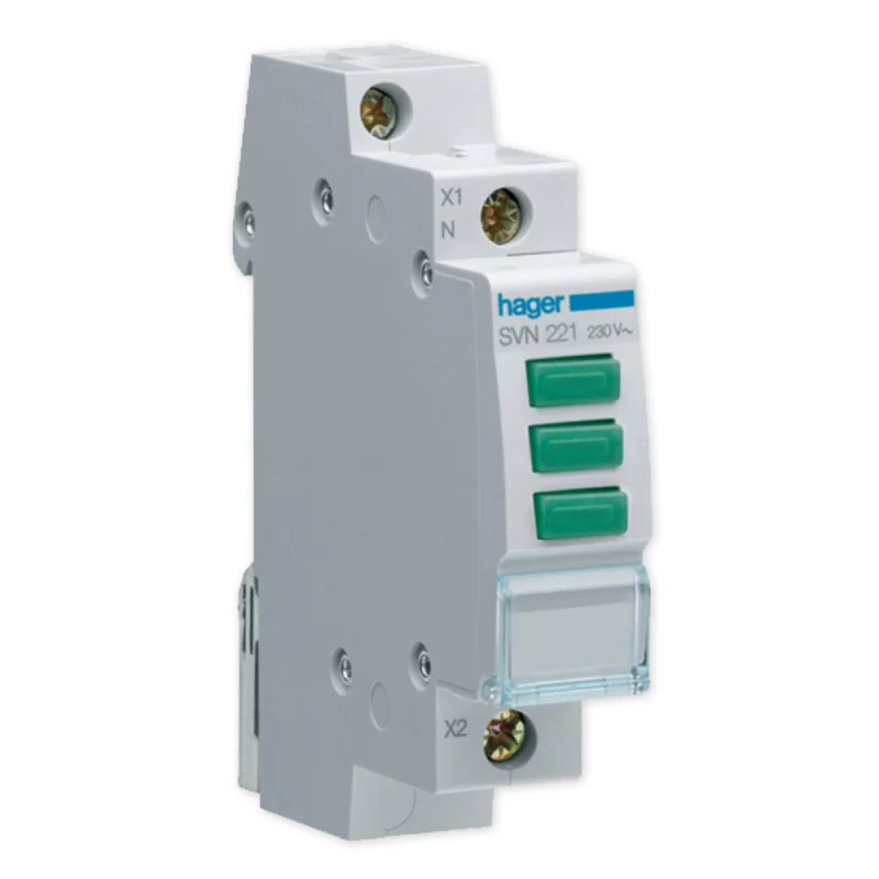 HAGER SVN221 Lampka sygnalizacyjna LED 3x zielona 230V AC
