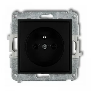 Karlik ICON Mechanizm Gniazda Pojedynczego z Uziemieniem 2P+Z z Przesłonami Czarny Mat 12IGP-1zp