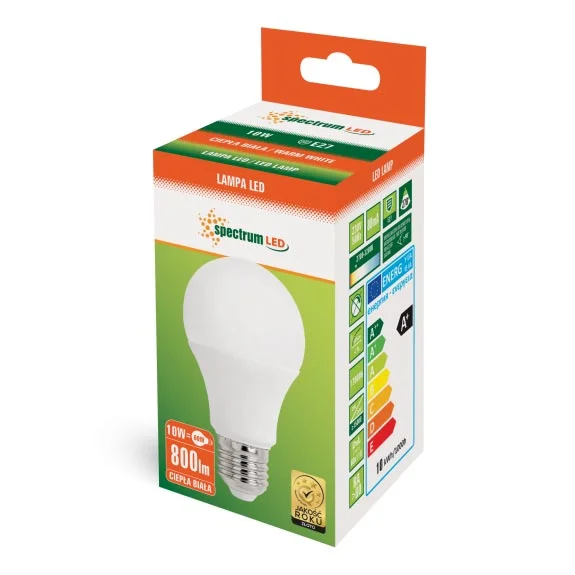 SPECTRUM LED Żarówka GLS E27 10W 800lm 3000K