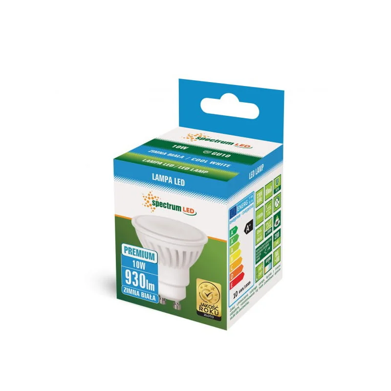 SPECTRUM LED GU10 10W CW Ceramiczna Premium