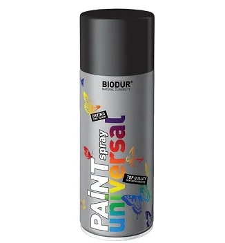 BIODUR Emalia Akrylowa Spray Universal Czarny Mat RAL 9005 400ml