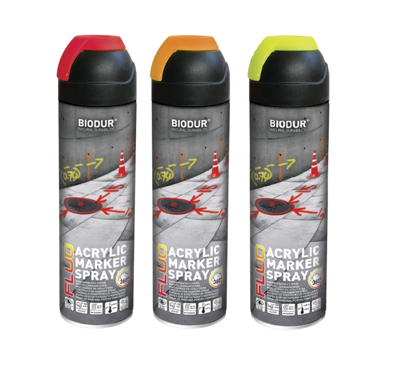 BIODUR Farba Fluorescencyjna do Znakowania Geodezyjnego Spray Zielony 500ml
