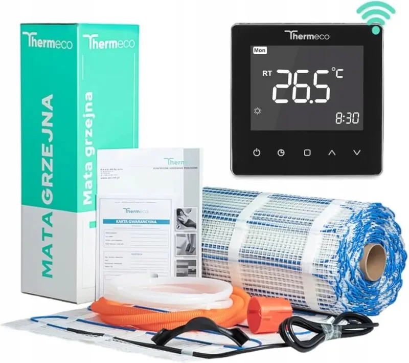 Zestaw ogrzewania podłogowego Thermeco H10 WiFi biały + mata grzejna Standard 150W/m² 4,0m²