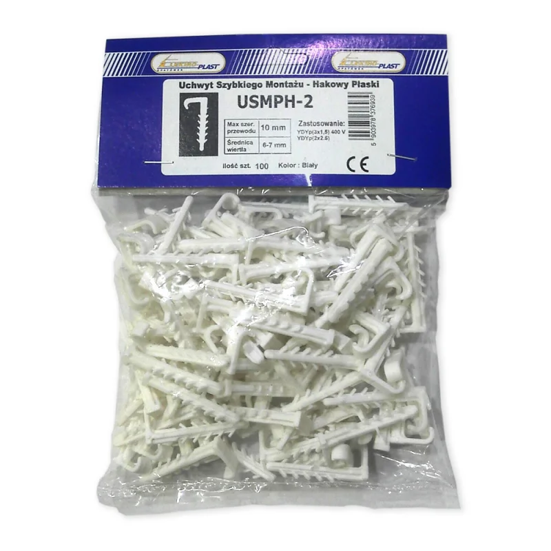 Uchwyt szybkiego montażu hakowy płaski USMPH-2 YDYp 3x1,5/2x2,5mm 16.8 /100szt./