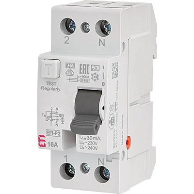 ETI EFI6-P2 AC 40/0.03 Wyłącznik różnicowoprądowy 2P 40A 30mA typ AC