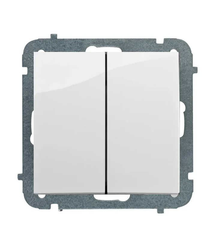 ELEKTRO-PLAST CARLA Łącznik podwójny schodowy biały 10A 250V~ IP20