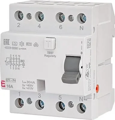 ETI POLAM Wyłącznik różnicowoprądowy 4P 25A 0,03A typ AC EFI-P4 AC 25/0.03