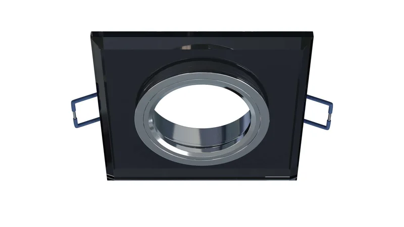 LED Labs Oprawa RIA szklana kwadrat czarna stała wpuszczana GU10 IP20
