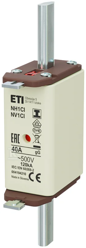 ETI Wkładka bezpiecznikowa topikowa NH1C gG 40A/500V