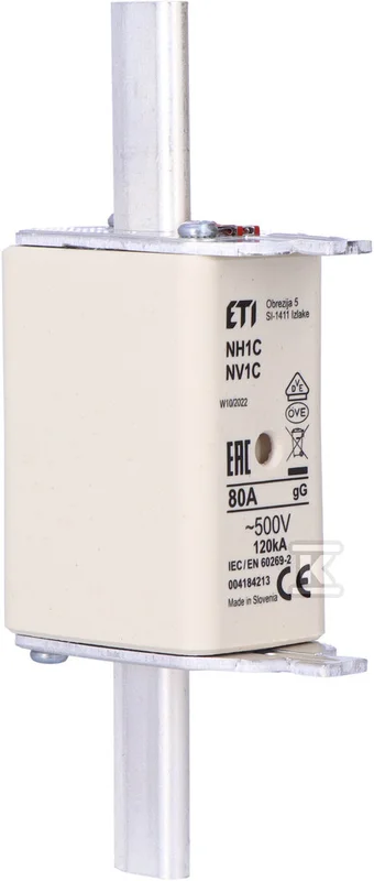 ETI POLAM Wkładka topikowa przemysłowa zwłoczna NH1C gG 80A/500V WT-1C