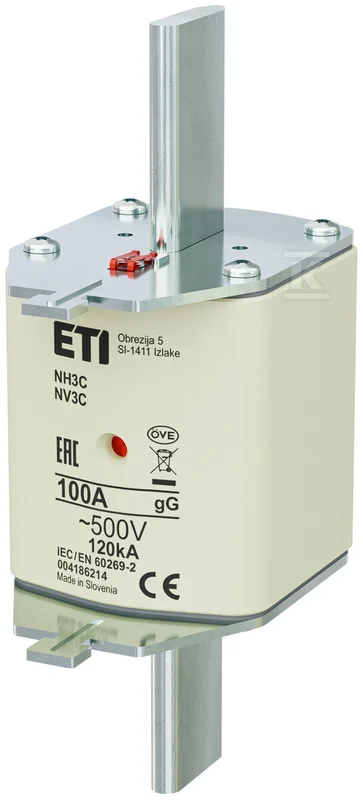 ETI POLAM Wkładka bezpiecznikowa topikowa NH3C gG 100A/500V zwłoczna KOMBI