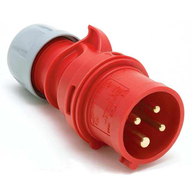 PCE Wtyczka przenośna 16A 4P 400V czerwona IP44 SHARK 014-6