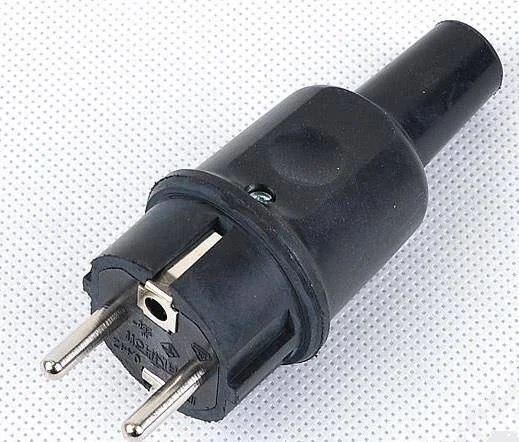 Wtyczka przenośna gumowa prosta 16A 2P+Z 230V IP44 Uni-Schuko czarna