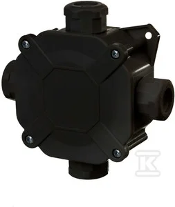 ELEKTRO-PLAST Puszka natynkowa hermetyczna 75X75X33 z wkładem 5x4/IP67/PG16 czarna
