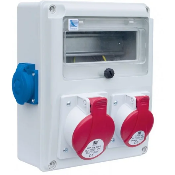 Rozdzielnica R-BOX 240 8S 1x32A/5P 1x16A/5P 2x250V puste okno IP44 B.1810 PAWBOL