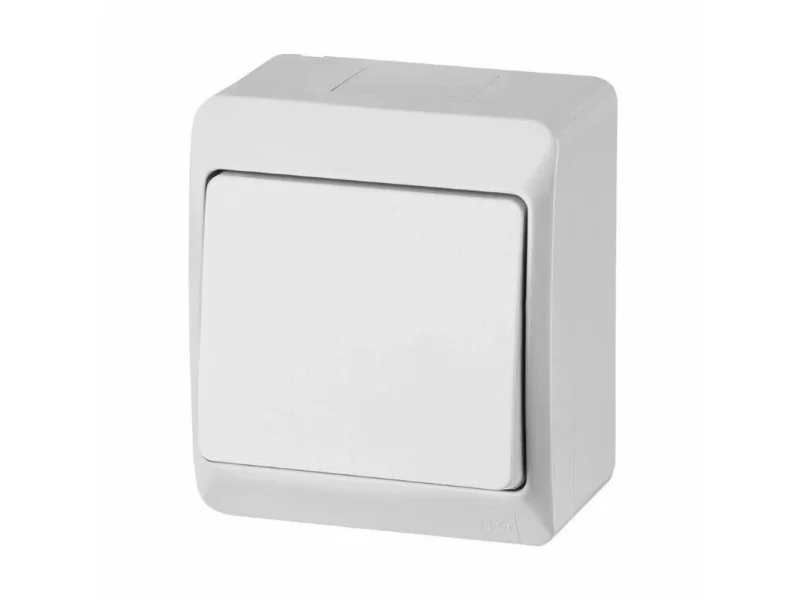 ELEKTRO-PLAST NASIELSK HERMES Łącznik pojedynczy uniwersalny/schodowy natynkowy IP44 ŁNT-1 biały 0331-02