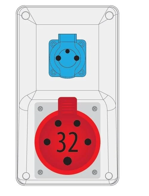Pawbol Rozdzielnica R-BOX KOMPAKT 1x32A/5P 1x250V Wył. L/P IP44 B.325/1/LP