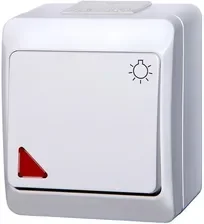 SCHNEIDER ELECTRIC PRIMA Łącznik natynkowy zwierny z podświetleniem "światło", biały