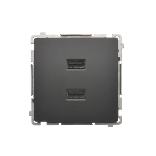 Kontakt-Simon Simon Basic BMC2USB.01/28 Ładowarka USB podwójna A+A 2,1A 230V (moduł) grafit mat metalizowany
