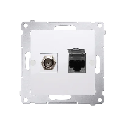 Simon 54 Gniazdo antenowe typu "F" + komputerowe RJ45 kat.6 braz mat (modul) DASFRJ45.01/46