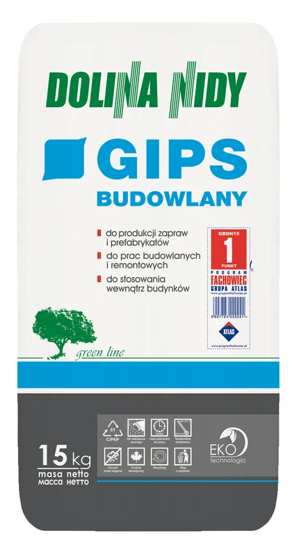 Dolina Nidy Gips budowlany 15 kg DN-GB-15